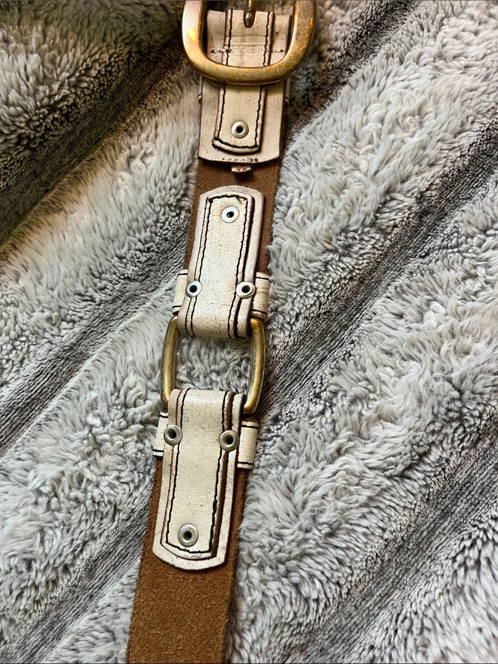 Lucky Brand Crhome silver boho western Leather Belt